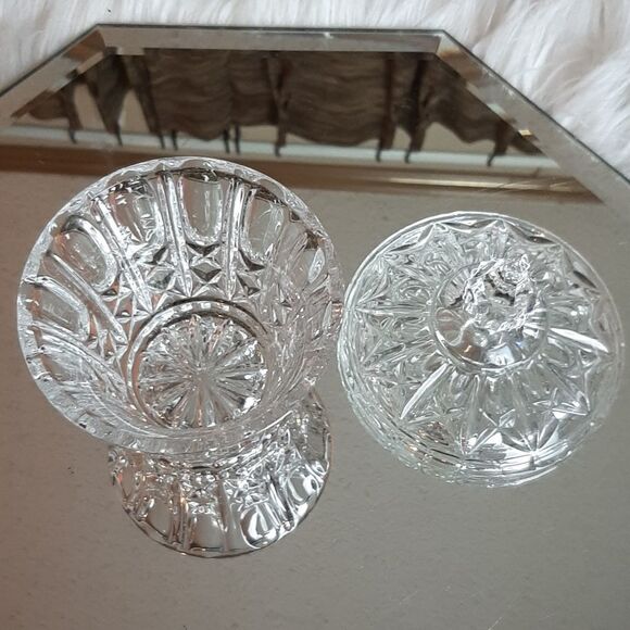   Vintage Lead Crystal Sugar Creamer & Tray  4 Piece Set - Picture 7 of 11